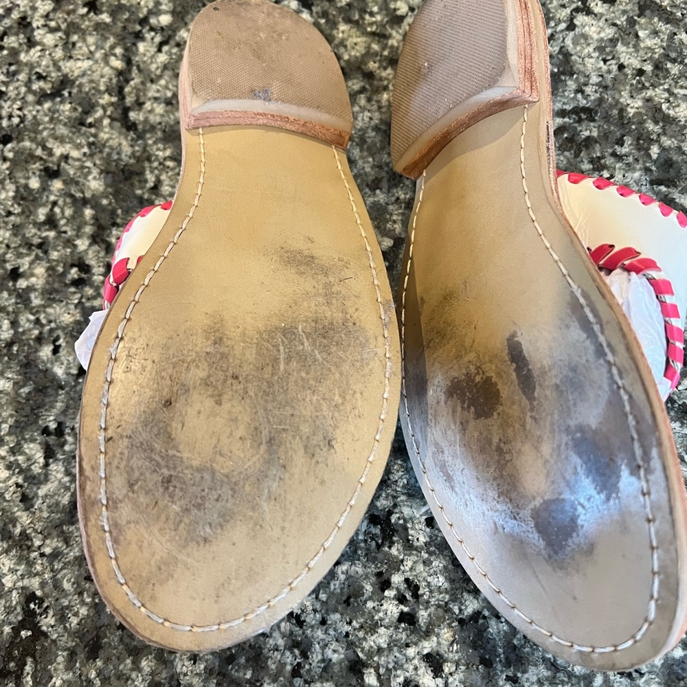 Very cute Jack Rogers Sandles in a deep pink / red color